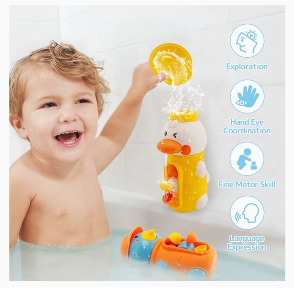 Bathtub Toys Duck & Elephant with Suction Cups + 2 Water Guns- 4 pack - Picture 3 of 14